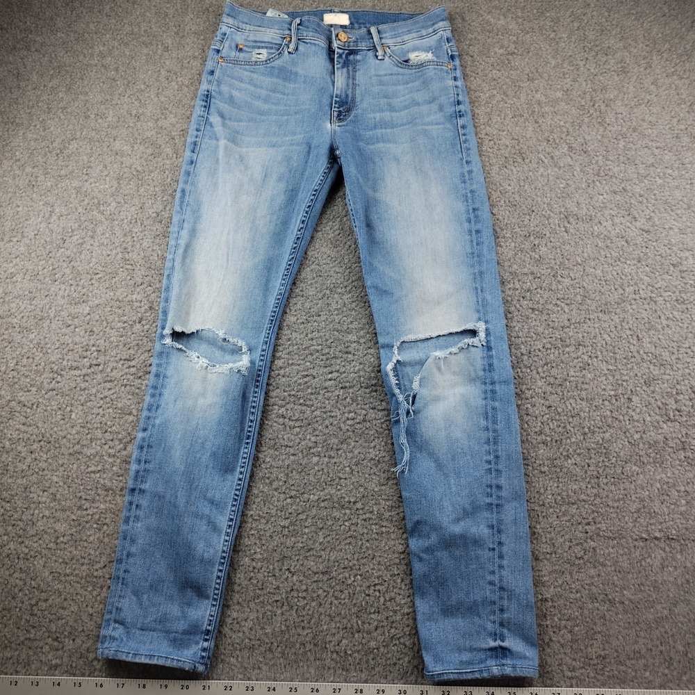 Mother Cotton Jeans Sz 26 The Muse Wild Thing Distressed Blue